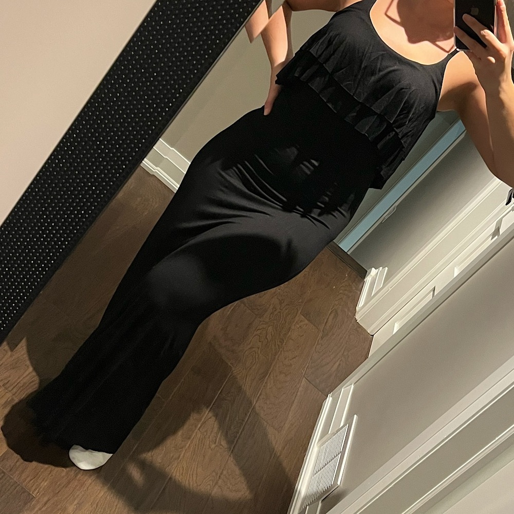 Black maxi dress and Blue maxi dress